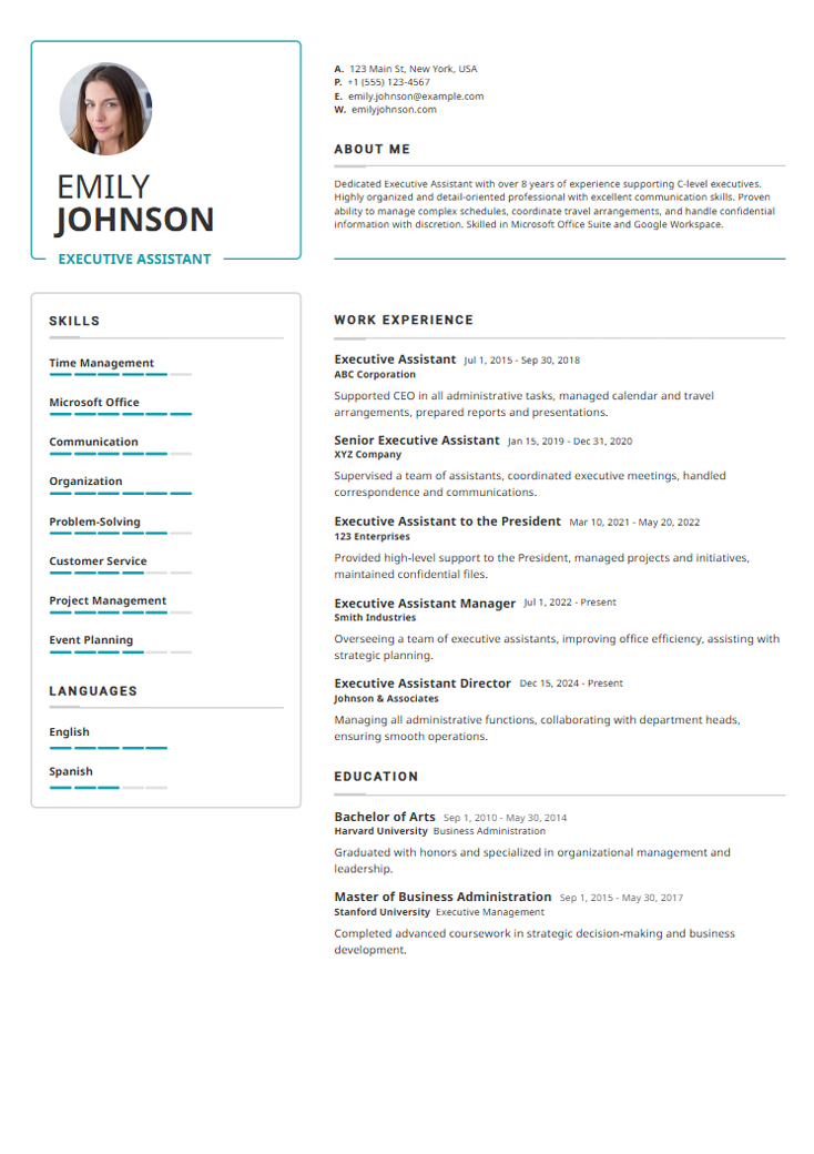 Executive Assistant Resume