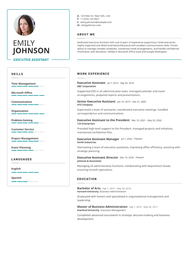 Executive Assistant Resume