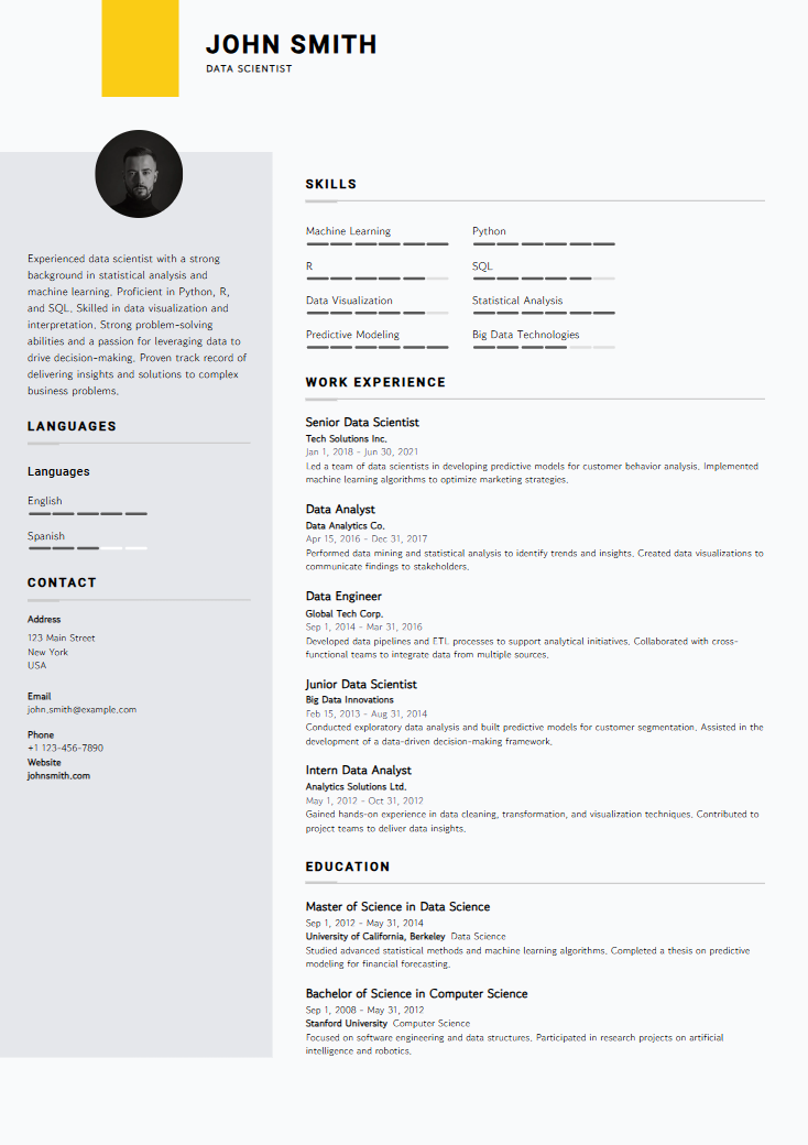 Data Scientist Resume